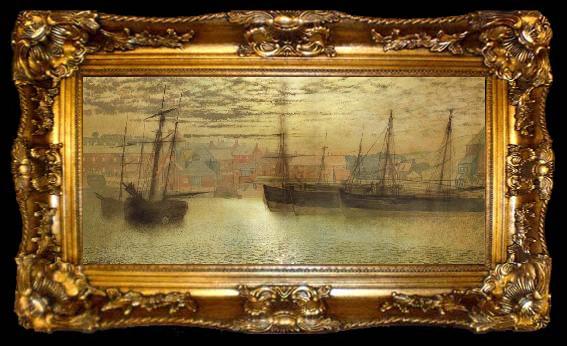 framed  Atkinson Grimshaw Whitby Harbour, ta009-2